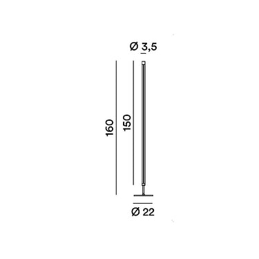 Perenz Ray – piantana LED 160 cm CRI>90 (bianco lucido / arancione lucido) Perenz Lampade da terra